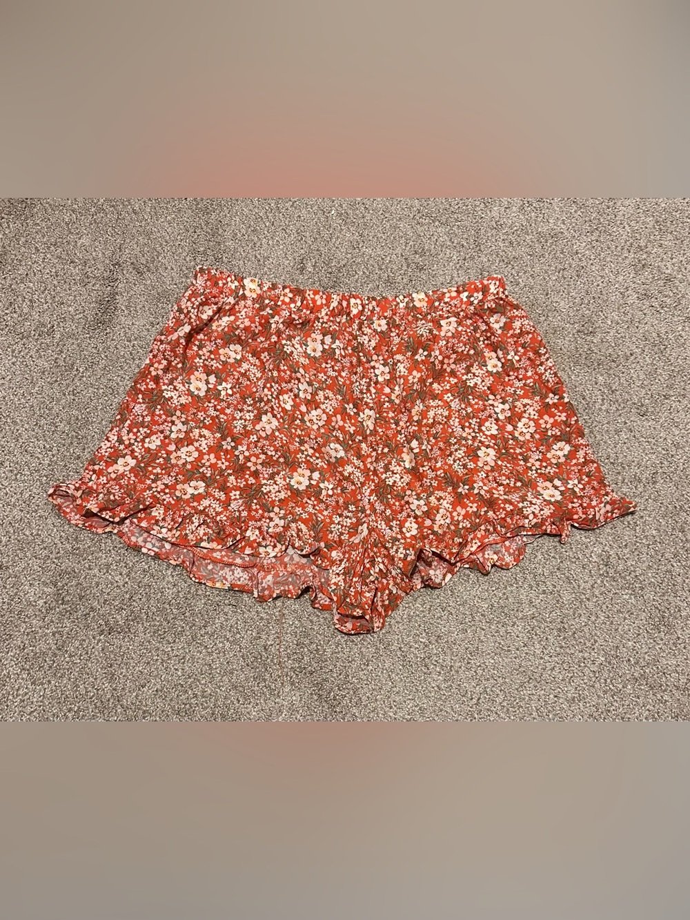 American Eagle Outfitters Rust Floral High-Waist Women’s Shorts